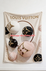 LV Pink Sphere Flannel Blanket LV Luxury Orbs Throw IMG_3288